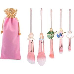 Taylor Swift Makeup Brushes 5pc Set Pink Swiftie Powder Gift for Fans Girls, NEW